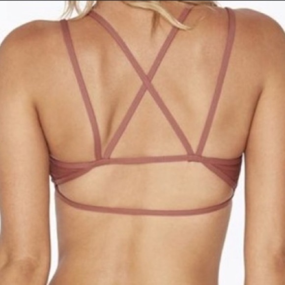 L Space Isley Bikini Top Women’s Size Large Sahara Ribbed Strappy Plunging NWT - Picture 2 of 10